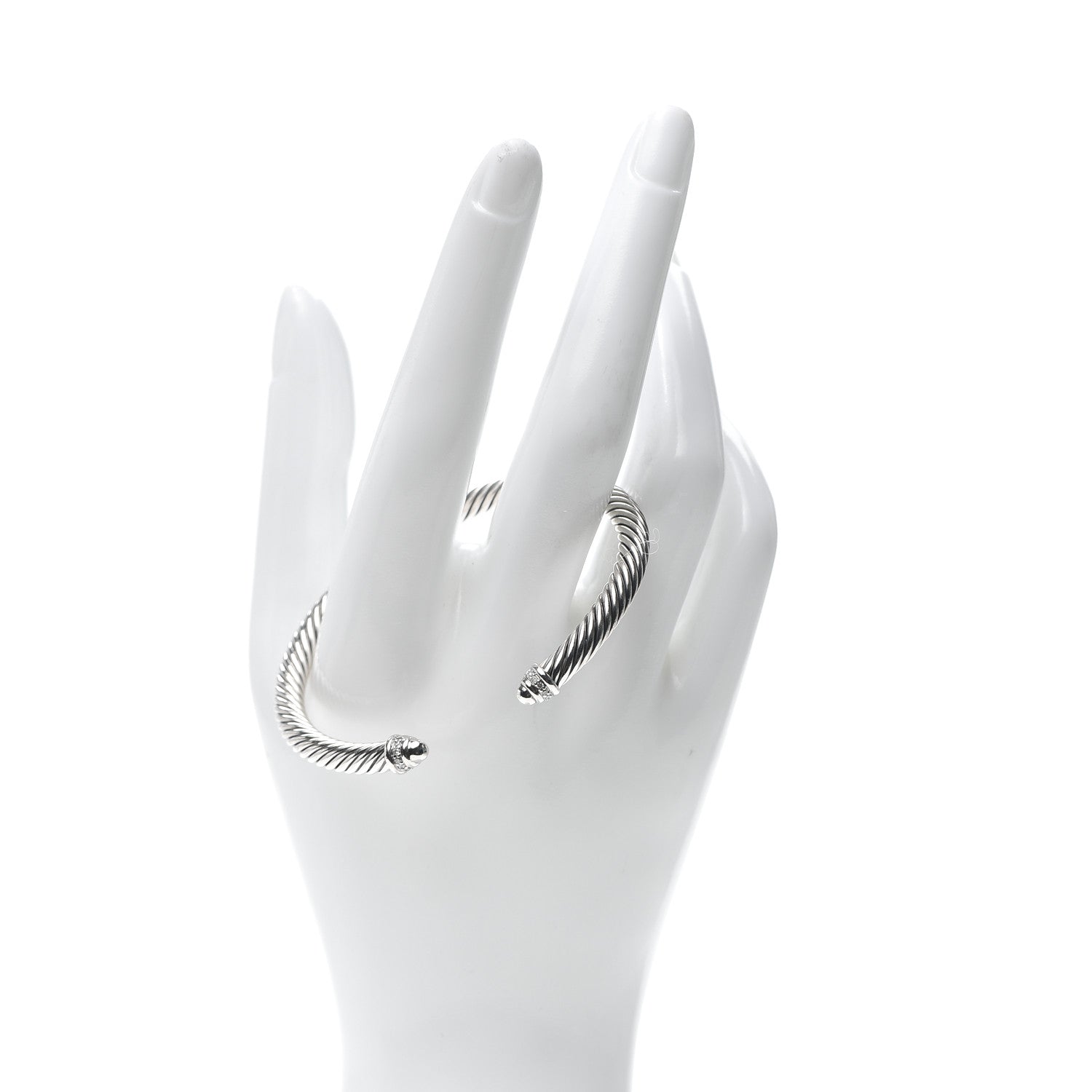 David Yurman Sterling Silver Diamond 5mm Cable Classics Bracelet 6 of 8