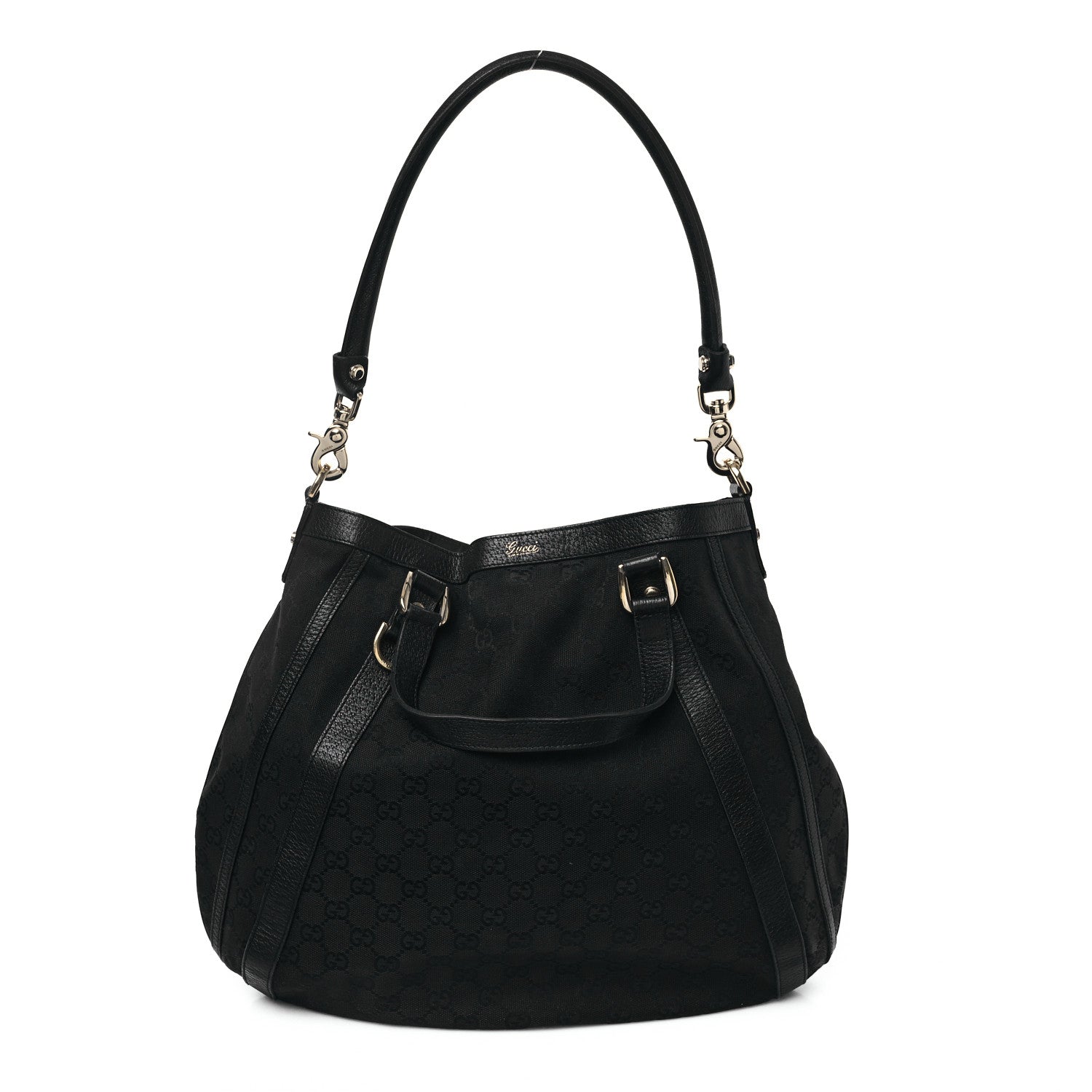 Gucci Monogram Medium Abbey Convertible Tote Black 1 of 11