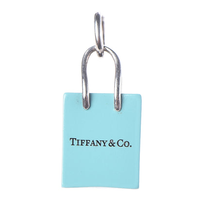 Tiffany Sterling Silver Enamel Shopping Bag Charm Pendant 1 of 3