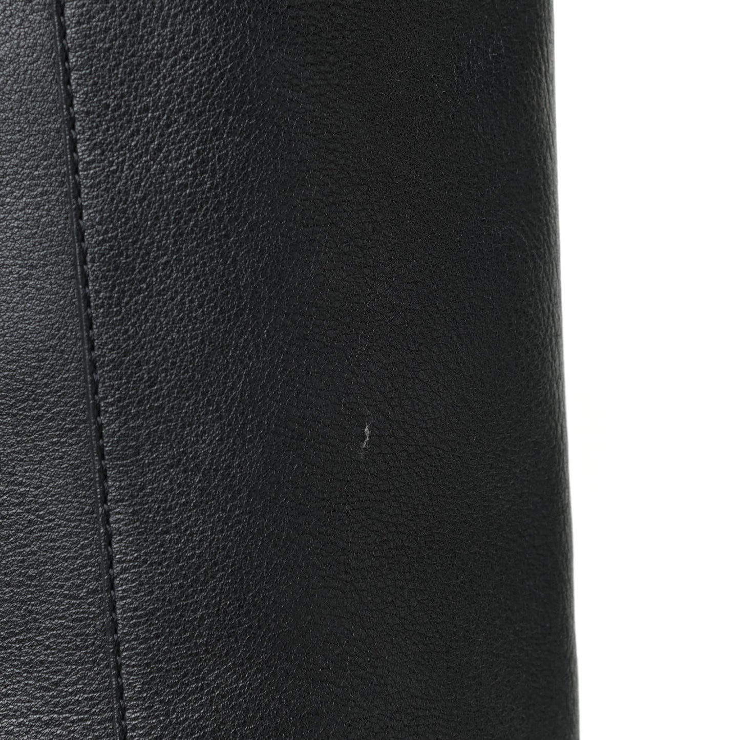 Calfskin Knee High Buckle Boots 37.5 Black