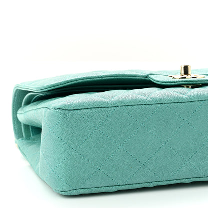 Chanel Iridescent Caviar Quilted Medium Double Flap Green 8 of 10