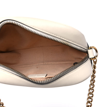 Gucci Calfskin Matelasse Mini GG Marmont Chain Shoulder Bag White 5 of 14