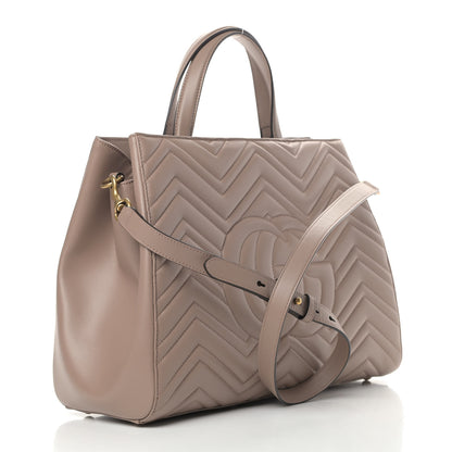 Gucci Calfskin Matelasse Medium GG Marmont Tote Porcelain Rose 3 of 10