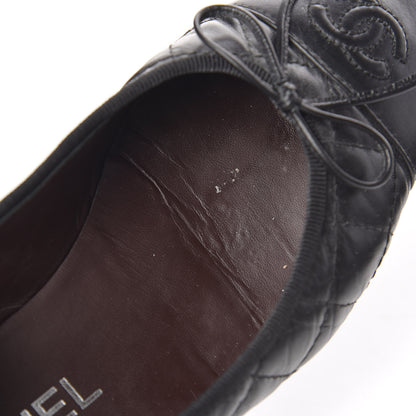 Chanel Aged Calfskin Quilted Cap Toe Ballerina Flats 36 Black 11 of 11