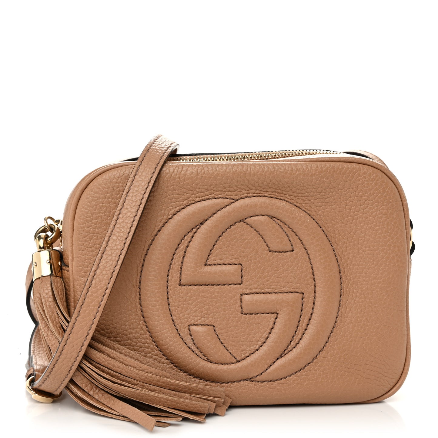 Pebbled Calfskin Small Soho Disco Bag Camelia