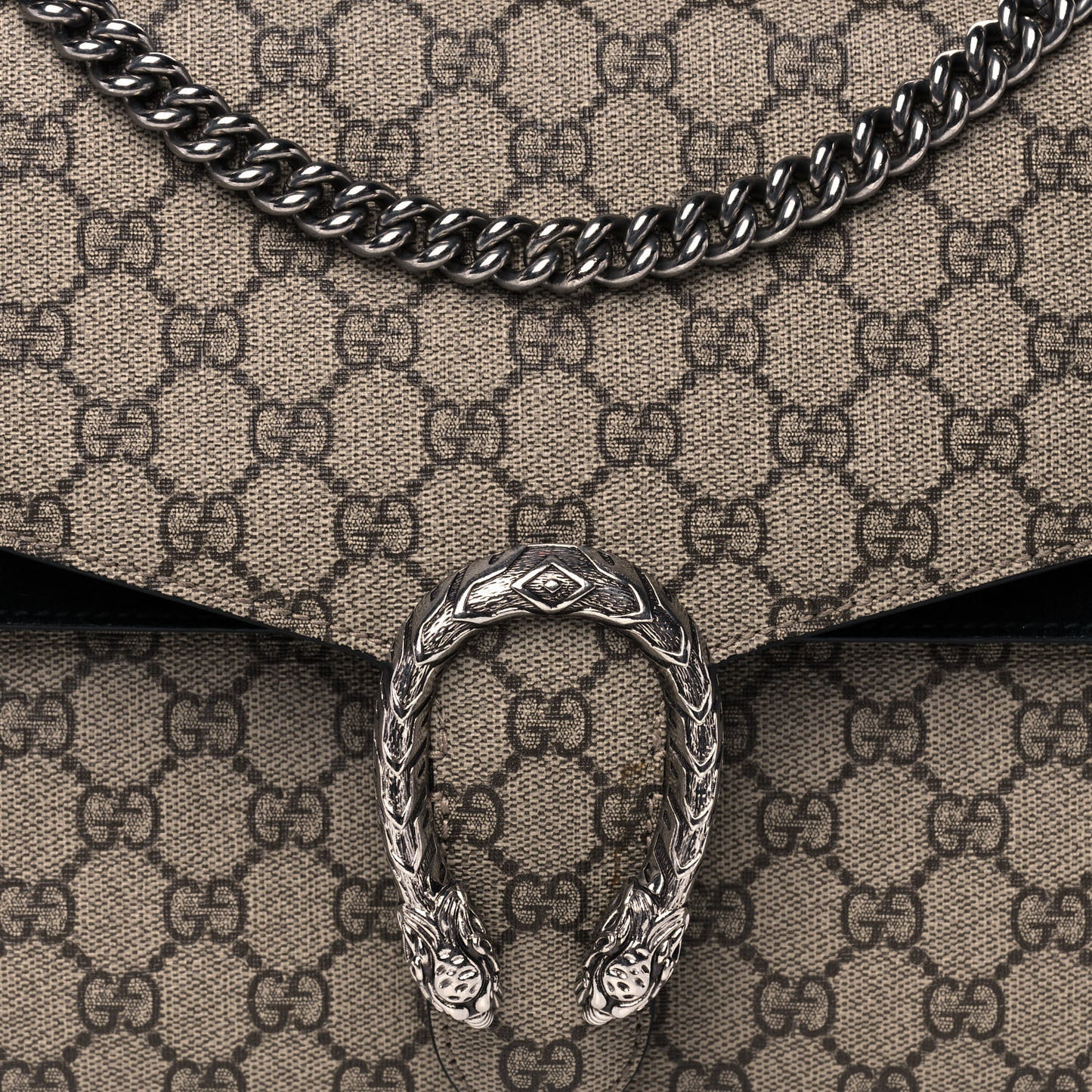 GG Supreme Monogram Medium Dionysus Shoulder Bag Black