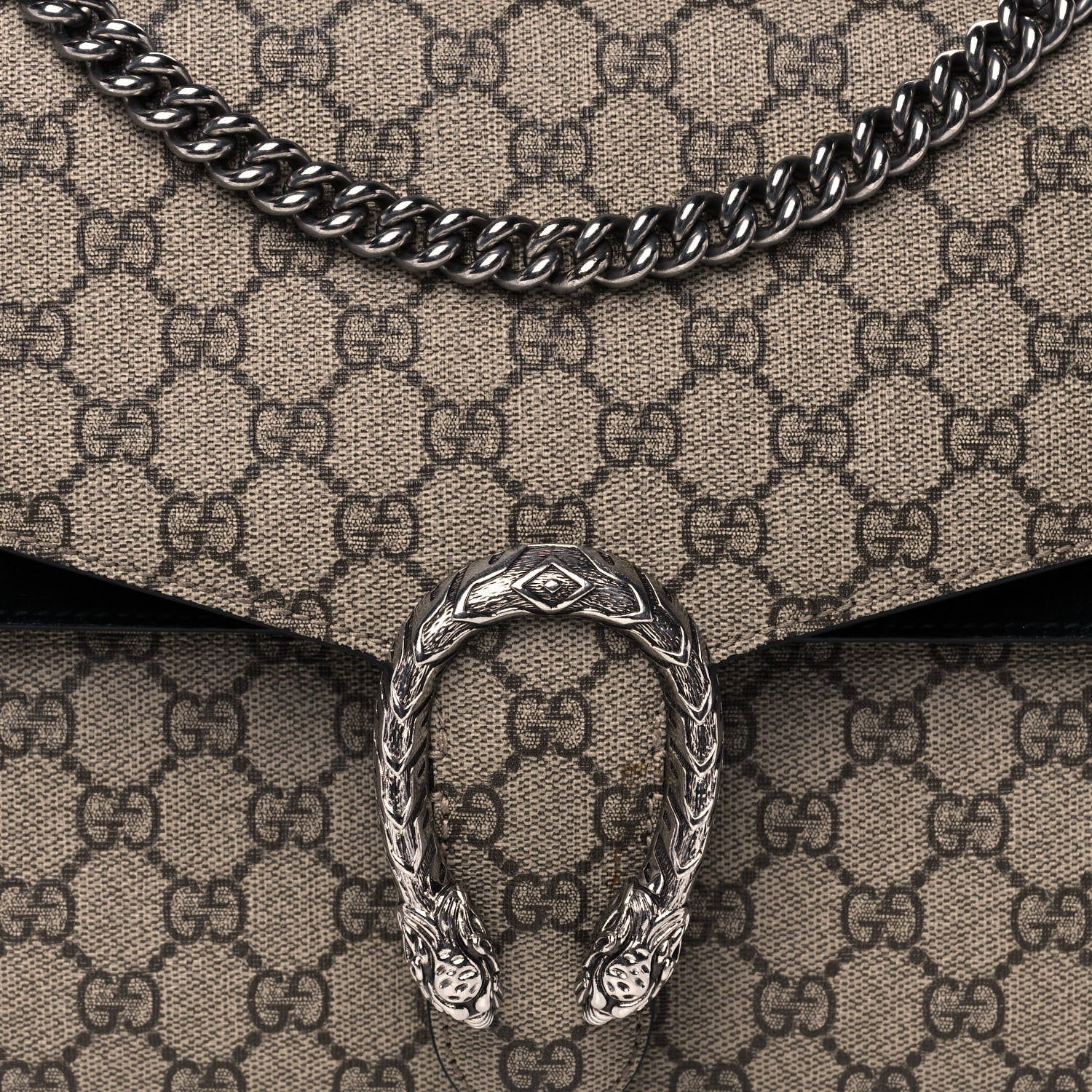 Gucci GG Supreme Monogram Medium Dionysus Shoulder Bag Black 8 of 12