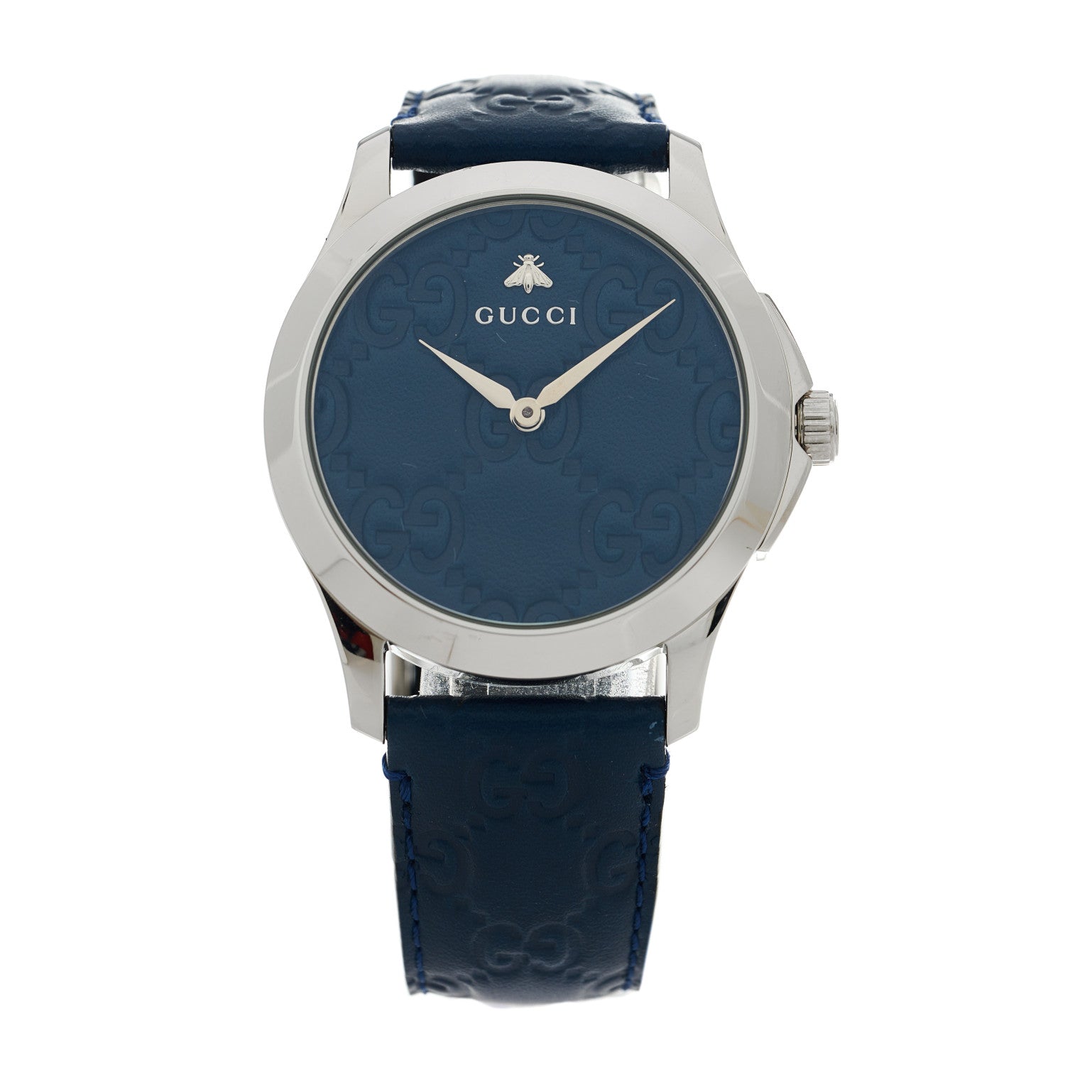 Gucci Stainless Steel Calfskin 38mm G-Timeless Quartz Watch Blue 1 of 5