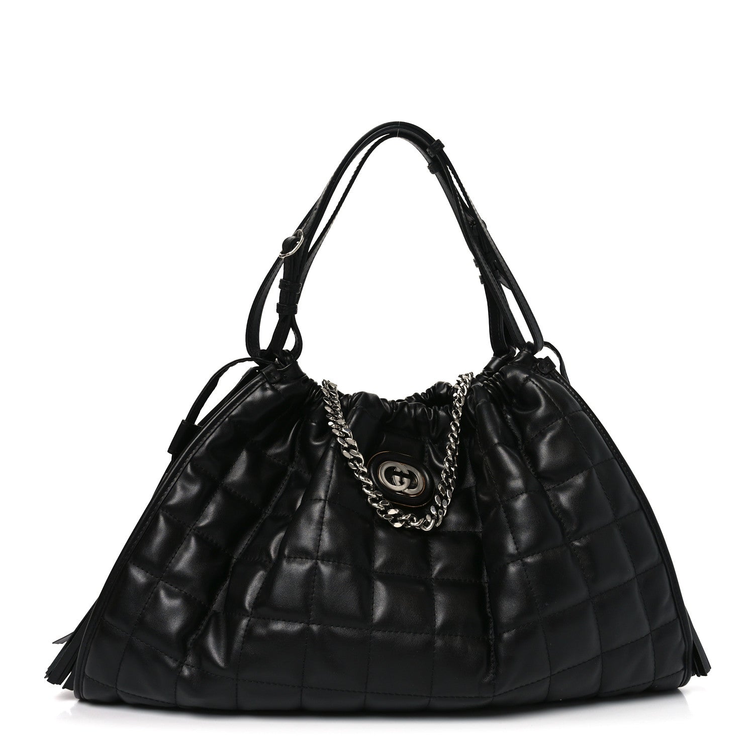 Gucci Calfskin Quilted Medium Deco Tote Bag Black 1 of 10