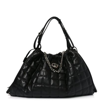Gucci Calfskin Quilted Medium Deco Tote Bag Black 1 of 10