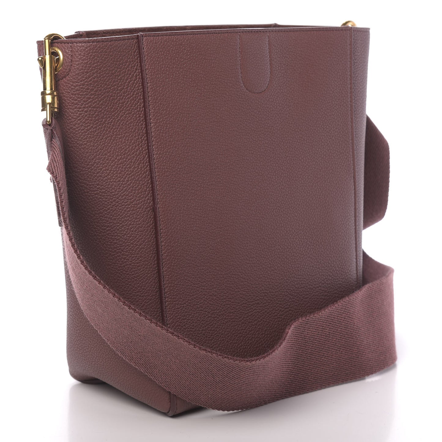 Soft Grained Calfskin Small Sangle Bucket Bag Burgundy