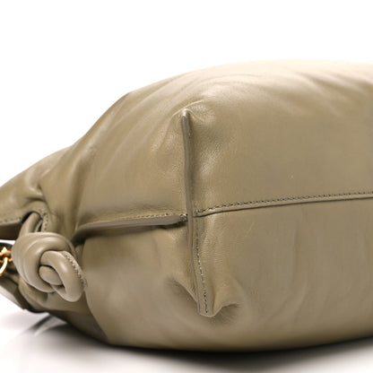 Loewe Shiny Nappa Lambskin Puffer Flamenco Knot Clutch Clay Green 8 of 9