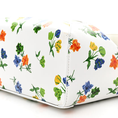 Loewe Satin Calfskin Flower Print Small Puzzle Edge Bag White Multicolor 10 of 11
