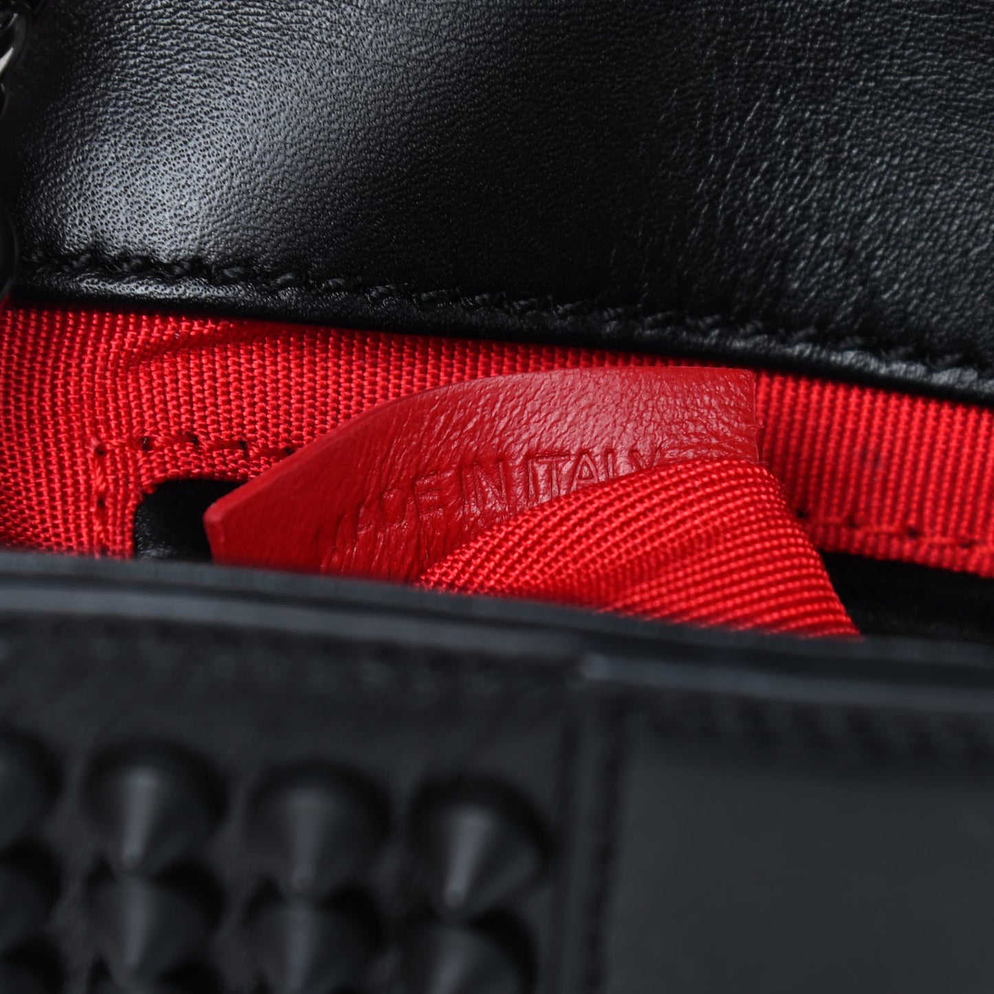 Calfskin Spikes Sweety Charity Crossbody Bag Black