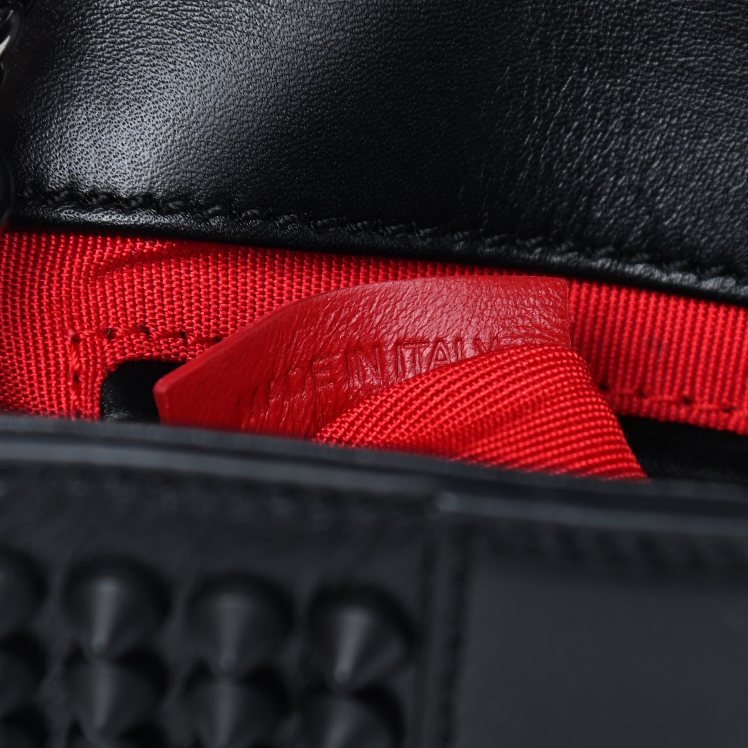 Christian Louboutin Calfskin Spikes Sweety Charity Crossbody Bag Black 6 of 9