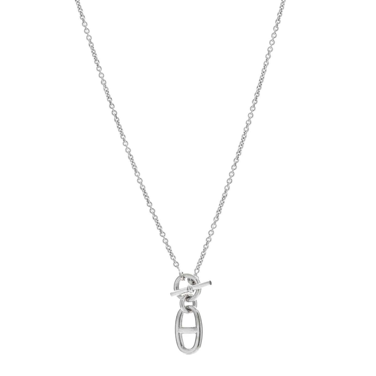 Hermes Sterling Silver Amulette Chaine d'Ancre Necklace 1 of 4