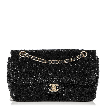 Chanel Sequin Embroidered Medium Flap Bag Black 1 of 7