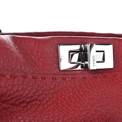 Fendi Cuoio Romano Selleria Bi-Color Large Peekaboo Iconic Satchel Rosso Latte 14 of 14