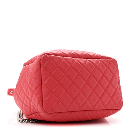 Chanel Lambskin Quilted Small CC Chain Drawstring Bucket Bag Pink 4 of 12
