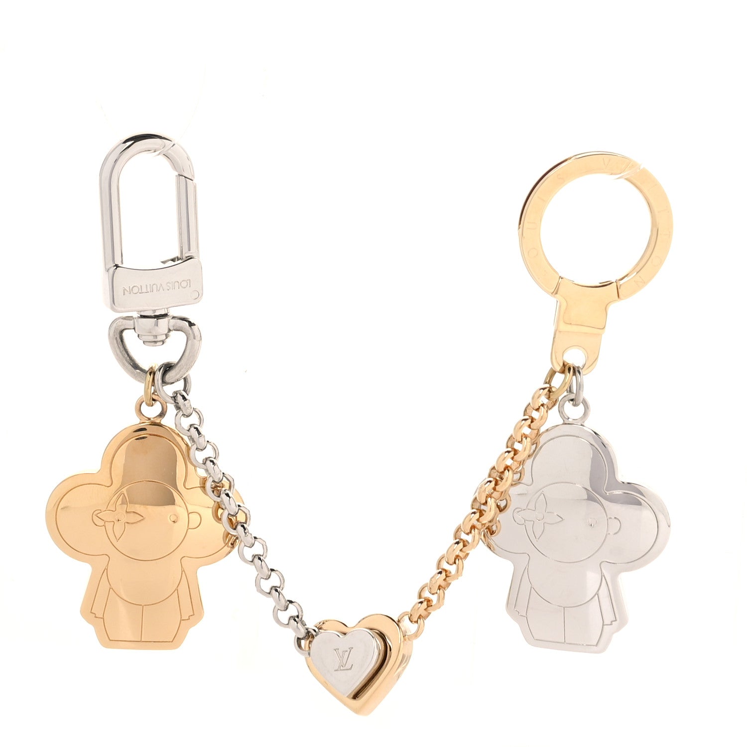 Louis Vuitton Metal Monogram Vivienne Best Friend Bag Charm Key Holder Gold Silver 1 of 4