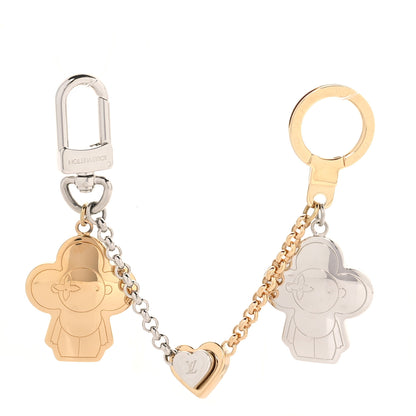 Louis Vuitton Metal Monogram Vivienne Best Friend Bag Charm Key Holder Gold Silver 1 of 4