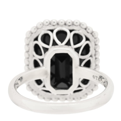 Tiffany Sterling Silver Black Onyx Ziegfeld Daisy Ring 55 7.25 3 of 4