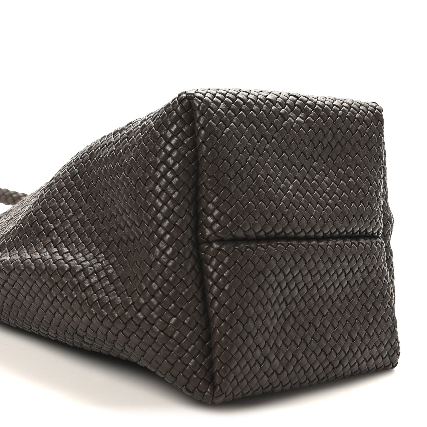 The Row Woven Calfskin Medium N/S Tote Bag Dark Brown 9 of 10