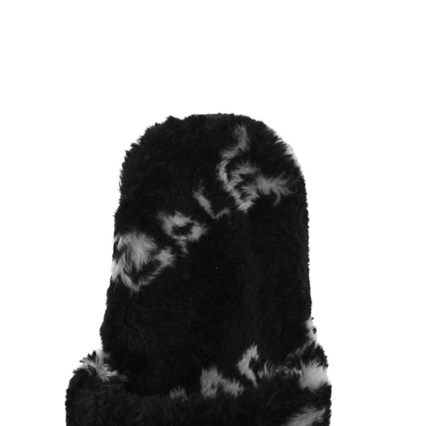Fur Slide Sandals 37.5 Black White