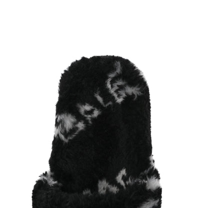 Balenciaga Fur Slide Sandals 37.5 Black White 6 of 7