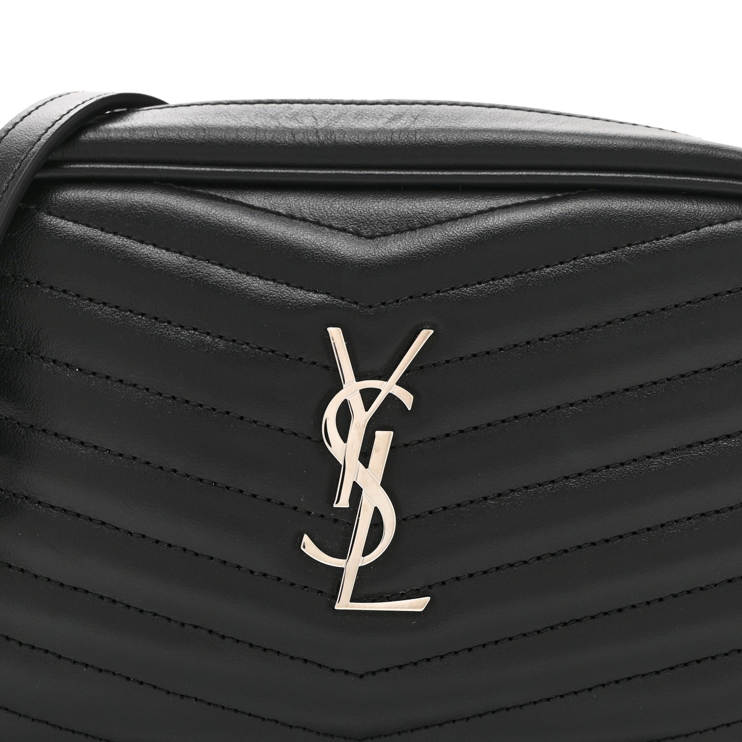 Calfskin Matelasse Monogram Mini Lou Camera Bag Black