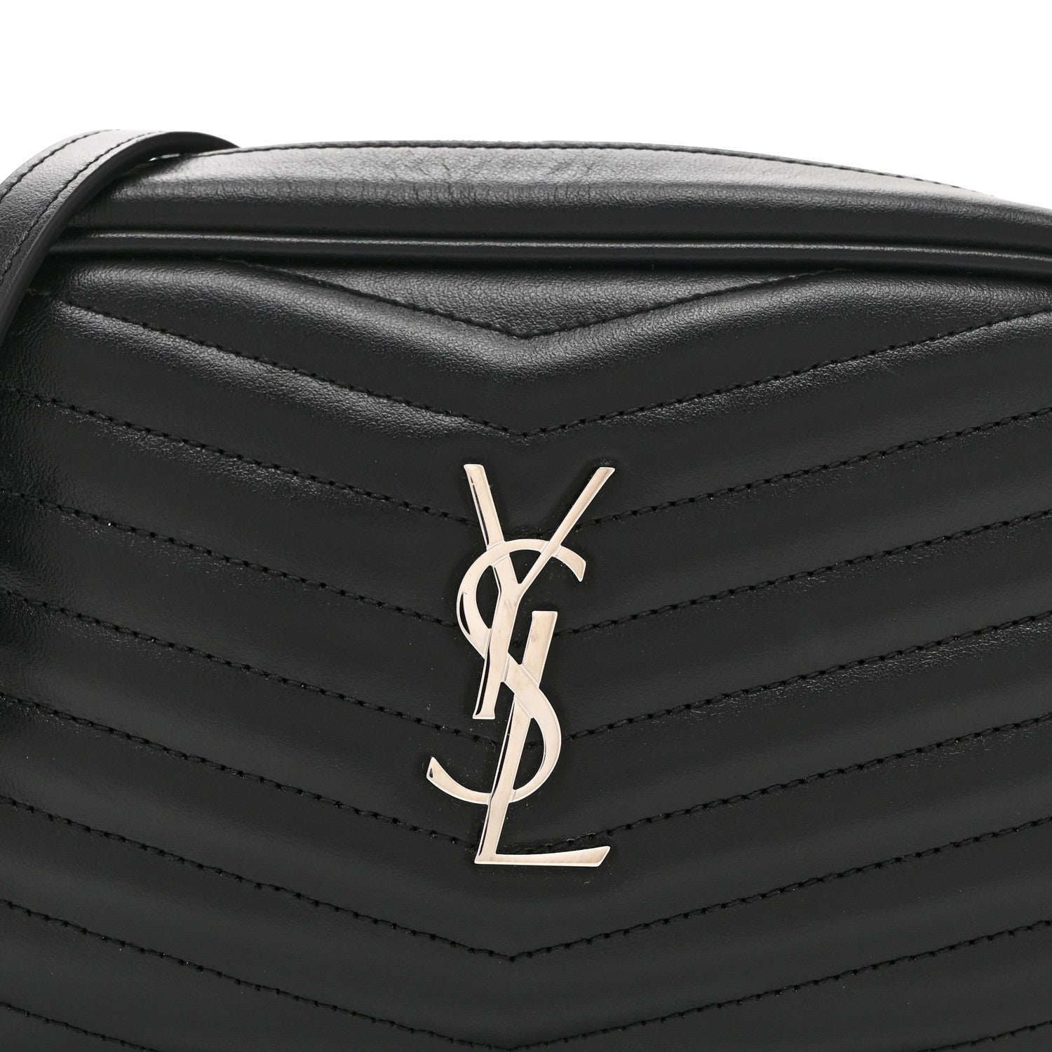 Saint Laurent Calfskin Matelasse Monogram Mini Lou Camera Bag Black 8 of 10