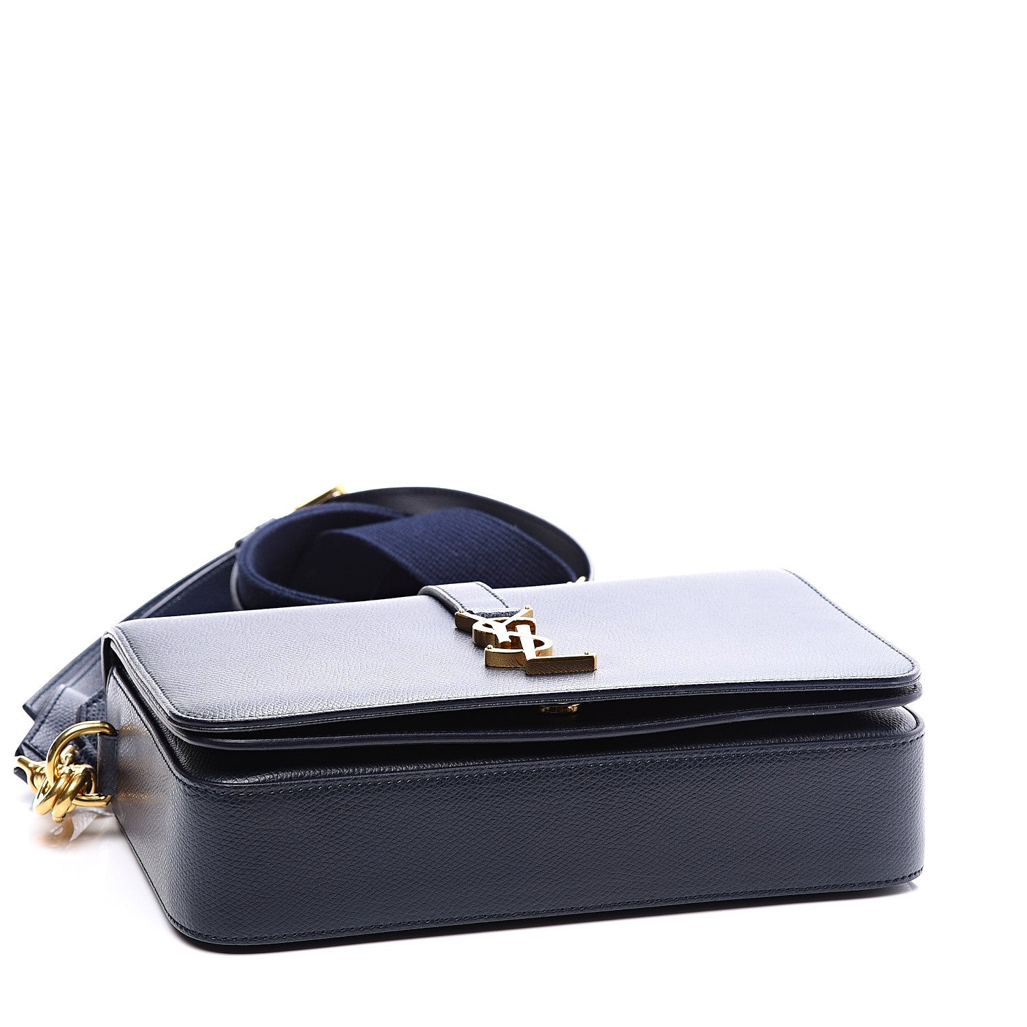 Saint Laurent Textured Calfskin Medium Classic Monogram Universite Bag Deep Marine 3 of 9