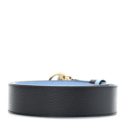 Gucci Dollar Calfskin 1973 Reversible Belt 85 34 Black Mineral Blue 2 of 5