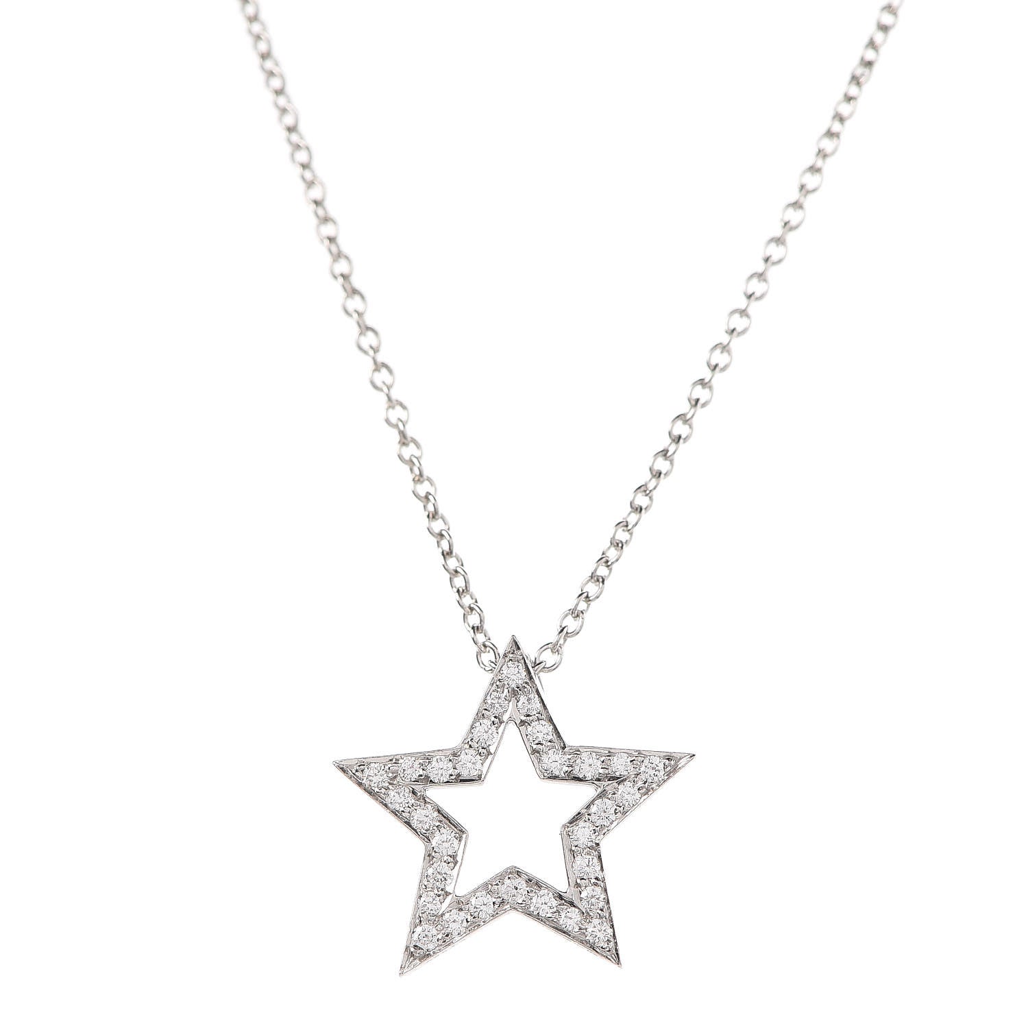 Tiffany Platinum Diamond Star Pendant Necklace 4 of 6