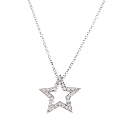 Tiffany Platinum Diamond Star Pendant Necklace 4 of 6