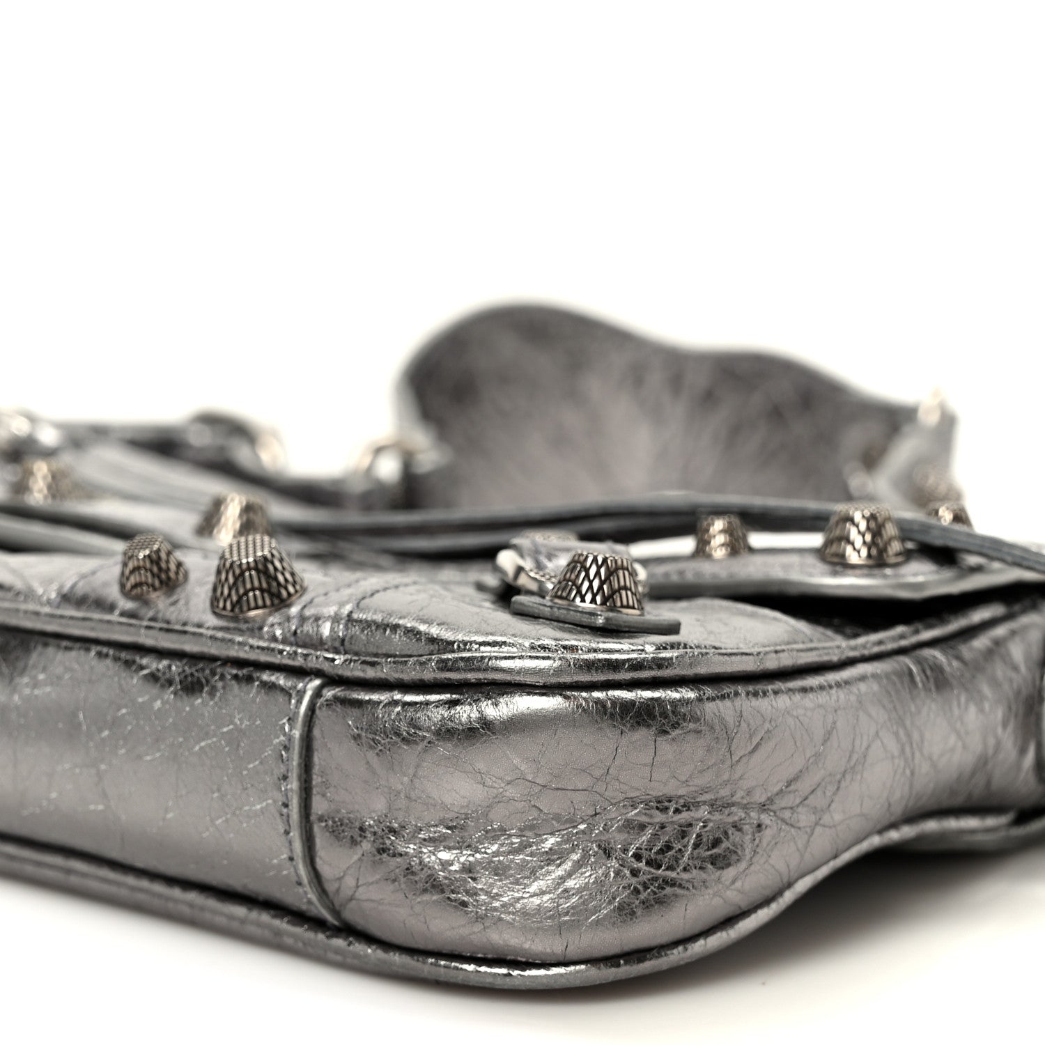 Balenciaga Metallic Agneau Arena Small Le Cagole Sling Bag Silver 10 of 10