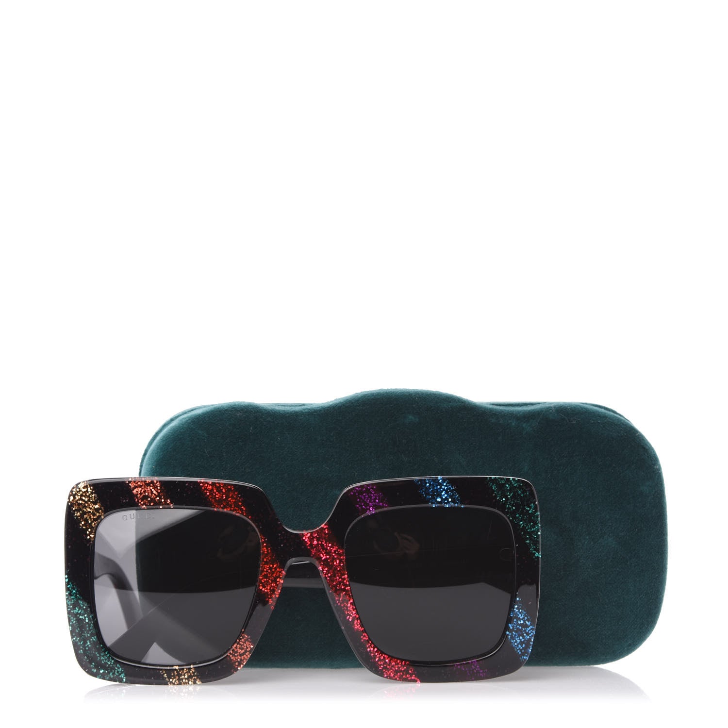 Gucci Acetate Oversize Stripe Sunglasses GG0328S Black Multi 8 of 8