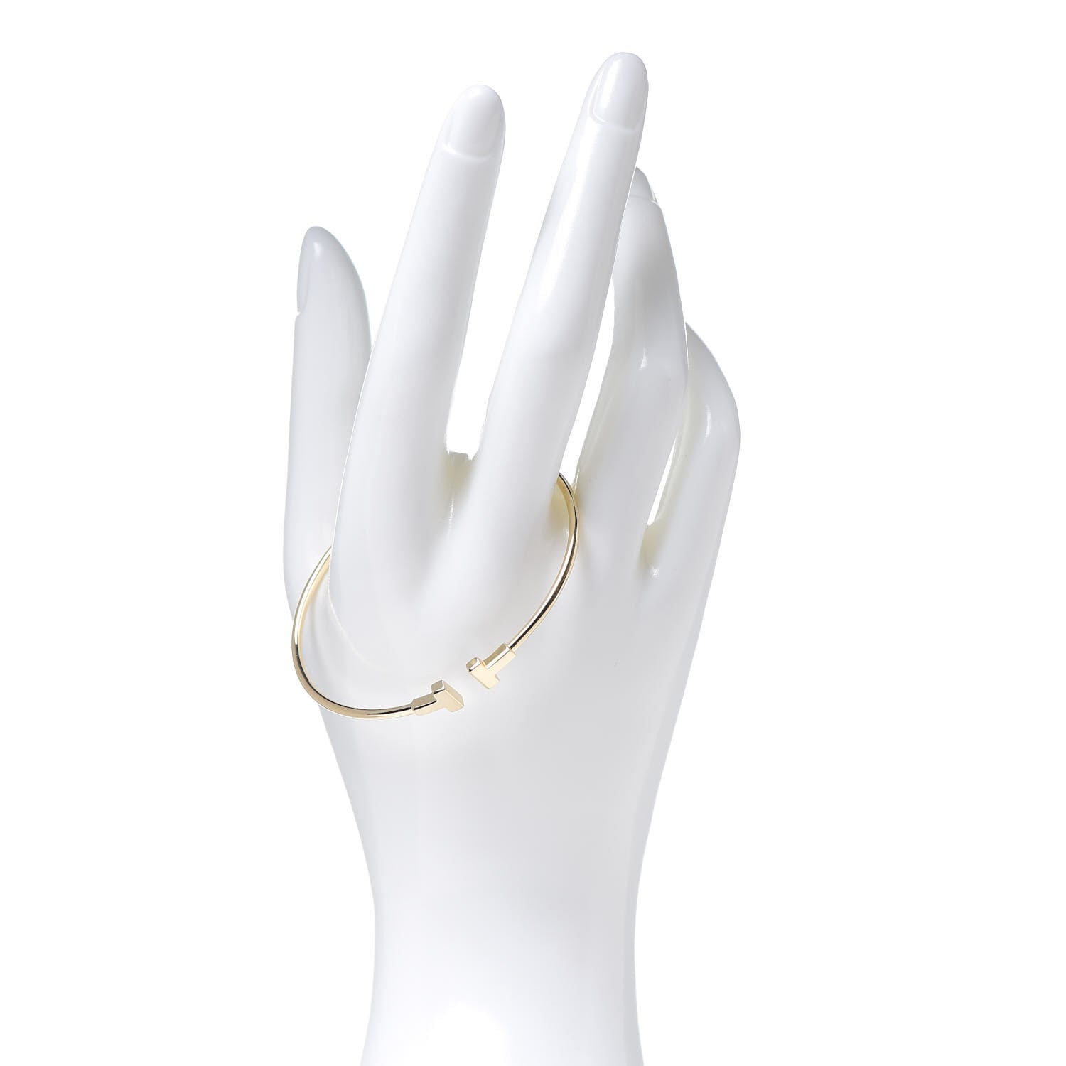 Tiffany 18K Yellow Gold Narrow T Wire Bracelet 2 of 5