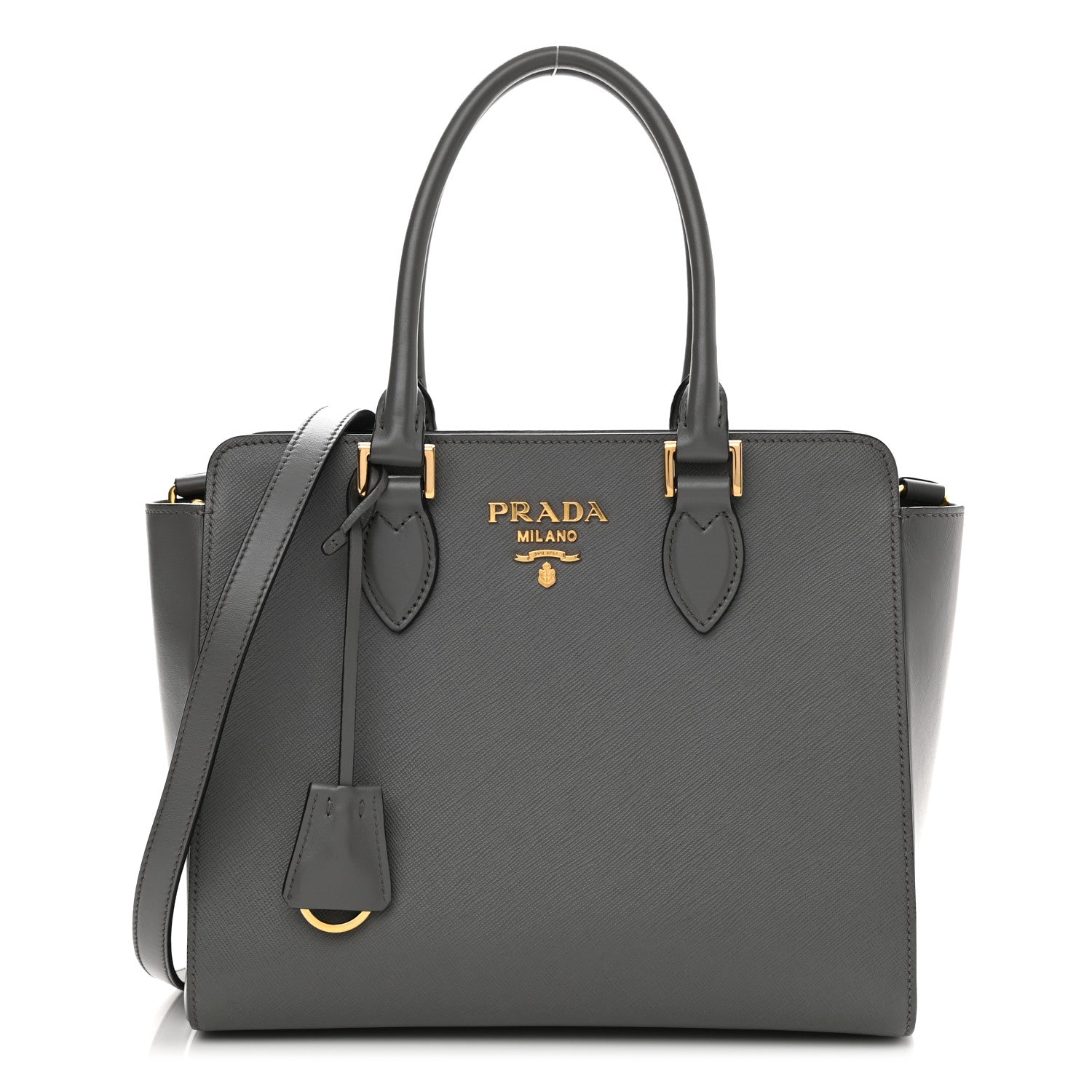 Prada Saffiano Soft Calfskin Small Zippered Tote Marmo 1 of 12