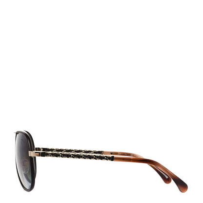 Chanel Metal Polarized Pilot Winter Sunglasses 4219-Q Brown 3 of 8