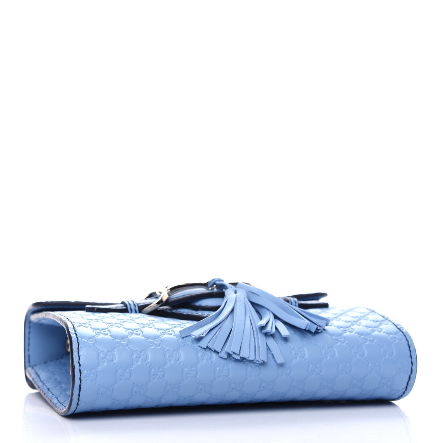 Gucci Soft Microguccissima Mini Emily Chain Shoulder Bag Mineral Blue 4 of 10
