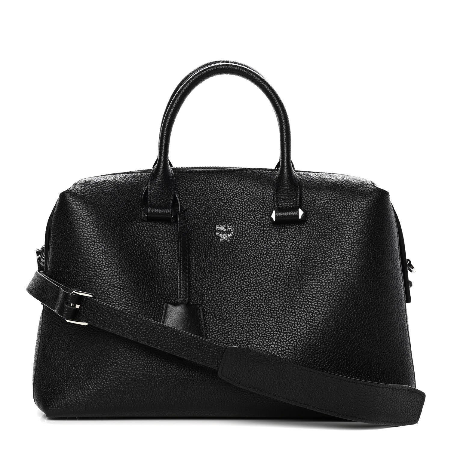MCM Grained Calfskin Large Ella Boston Black 1 of 14