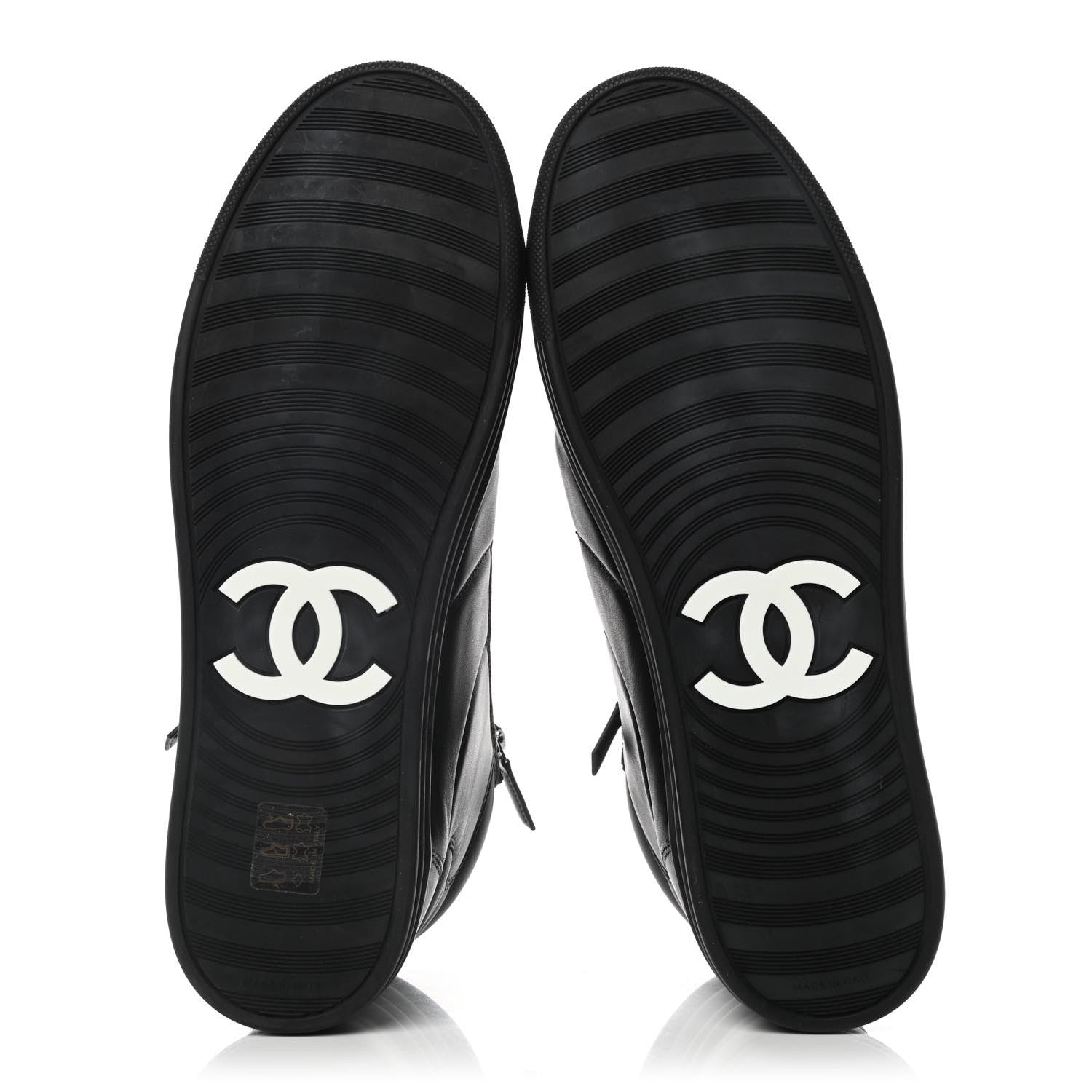 Chanel Calfskin Mens High Top CC Sneakers 41 Black 5 of 9