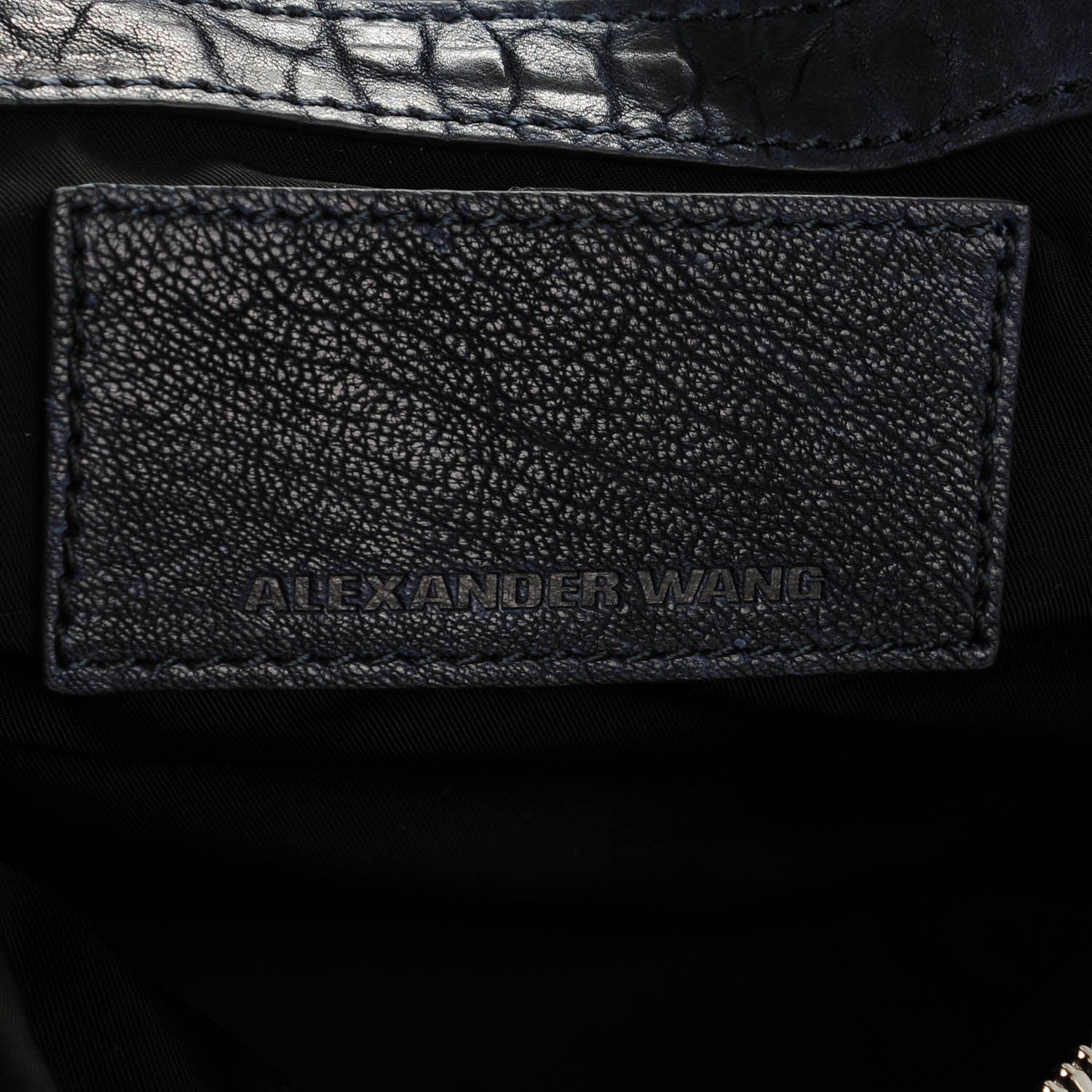 Alexander Wang Pebbled Lambskin Rocco Midnight 6 of 7
