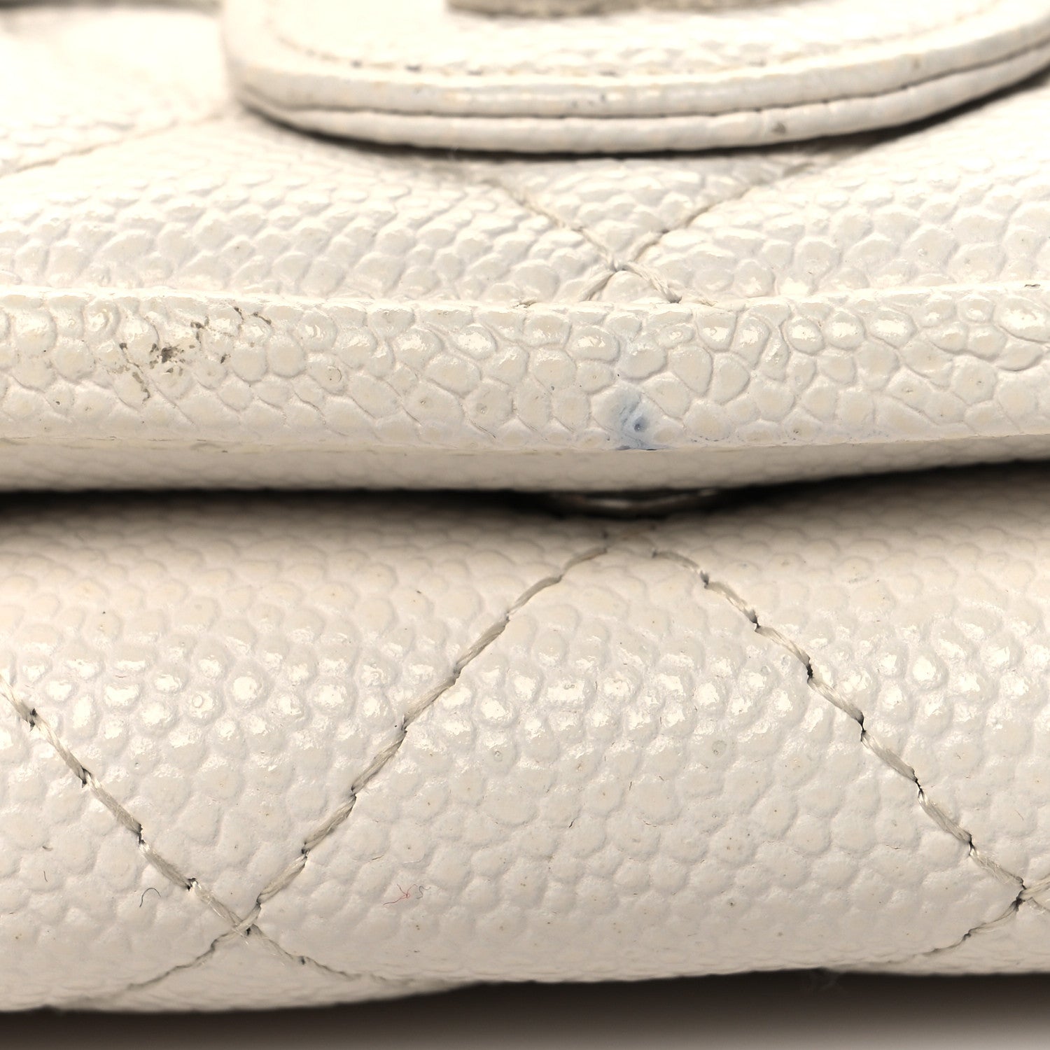 Chanel Caviar Quilted Double Flap Wallet Light White 12 of 14