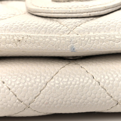 Chanel Caviar Quilted Double Flap Wallet Light White 12 of 14
