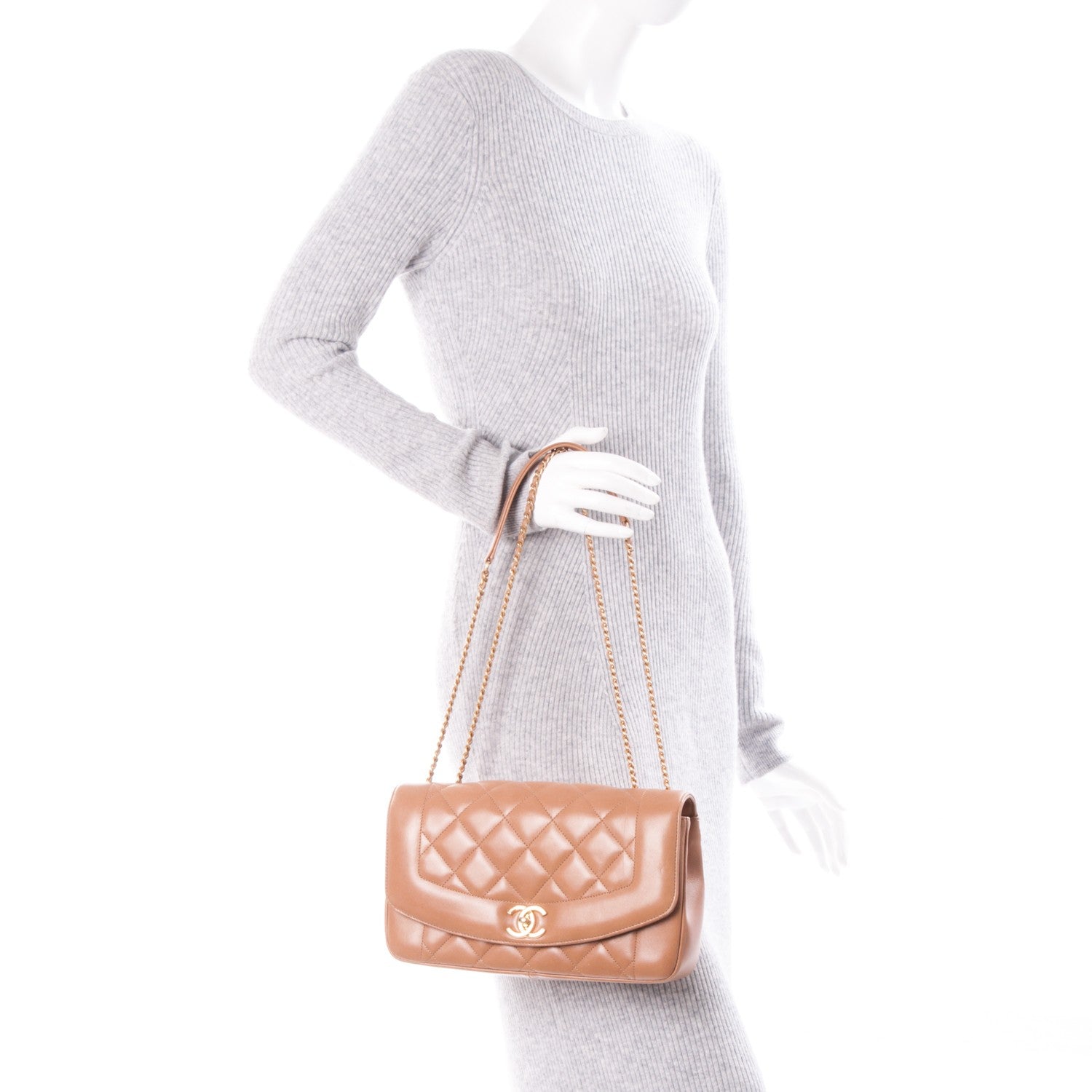 Chanel Lambskin Quilted Medium Single Flap Beige 2 of 7