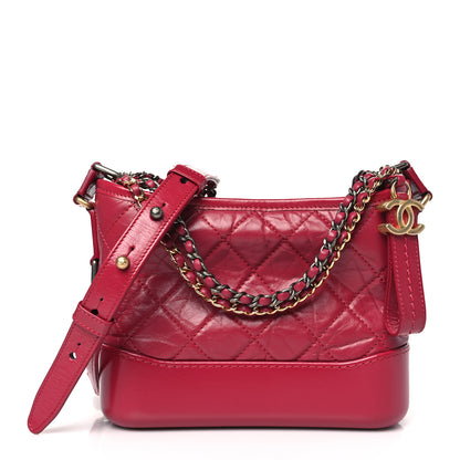 Chanel Aged Calfskin Quilted Small Gabrielle Hobo Dark Fuchsia 1 of 10