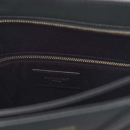 Saint Laurent Grain de Poudre Matelasse Chevron Medium Tribeca Shopping Bag Vert Fonce 7 of 10