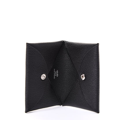 Hermes Chevre Mysore Calvi Card Case Black 5 of 9